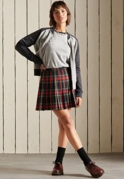 Superdry VINTAGE BASEBALL 3/4 SLEEVED - Long Sleeved Top - Athletic Grey Marl/black