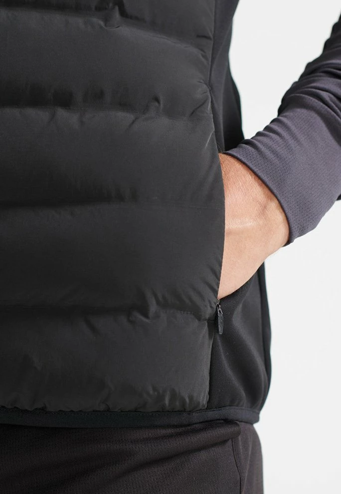Superdry RUN HYBRID PADDED - Waistcoat - Black 4 Superdry RUN HYBRID PADDED - Waistcoat - Black - Image 4