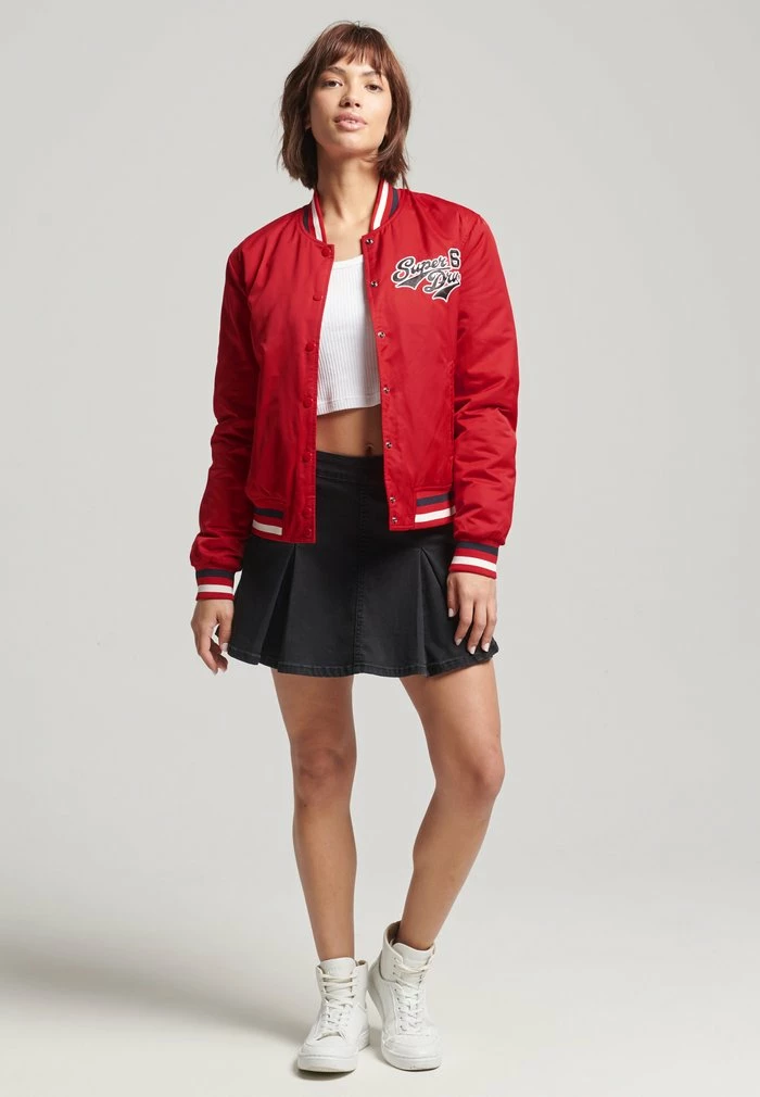 Superdry Bomber Jacket - Campus Red 1 Superdry Bomber Jacket - Campus Red