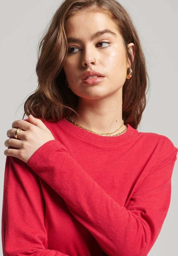 Superdry VINTAGE - Long Sleeved Top - Papaya Red Marl 1 Superdry VINTAGE - Long Sleeved Top - Papaya Red Marl
