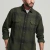 Superdry FLANNEL - Shirt - Blacksmith Ombre Olive