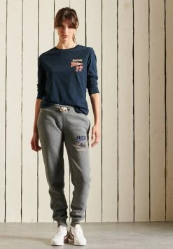 Superdry Tracksuit Bottoms - Rich Charcoal Marl