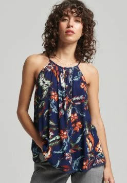 Superdry BEACH CAMI - Top - Indo Leaf Navy