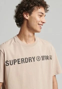 Superdry LOOSE - Print T-shirt - Feather Grey