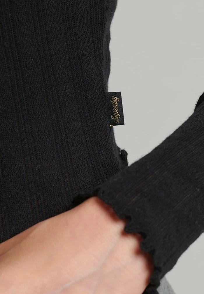 Superdry VINTAGE POINTELLE - Jumper - Black 4 Superdry VINTAGE POINTELLE - Jumper - Black - Image 4
