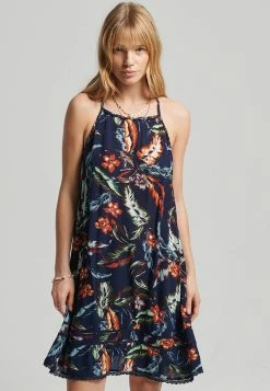 Superdry VINTAGE BEACH - Day Dress - Indo Leaf Navy