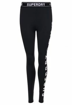 Superdry SPORT TRAINING ELASTIC - Leggings - Black -Superdry Shop 77ffdbc5cbe84bbdbb90899463723c7a