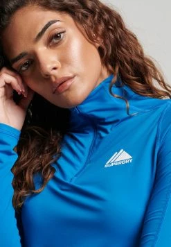 Superdry HALF ZIP - Long Sleeved Top - Twilight Blue -Superdry Shop 78ae05d164444da29b61e69257fd7ca4