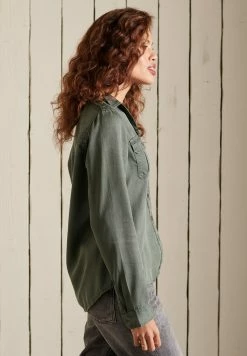 Superdry Button-down Blouse - Thyme -Superdry Shop 78ba28f6bec04e41bf7adcdfa01d8a76