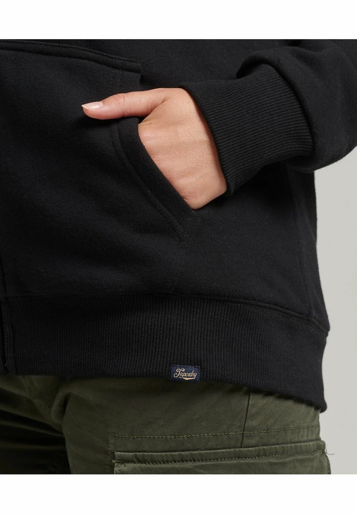 Superdry ESSENTIAL BORG - Zip-up Sweatshirt - Black 4 Superdry ESSENTIAL BORG - Zip-up Sweatshirt - Black - Image 4