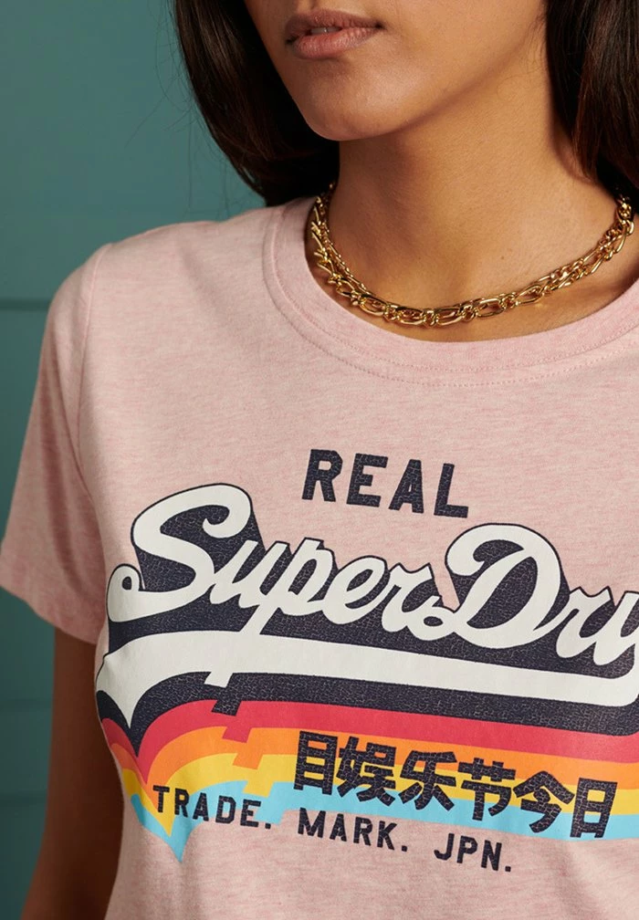 Superdry VINTAGE - Print T-shirt - Shell Pink Marl 3 Superdry VINTAGE - Print T-shirt - Shell Pink Marl - Image 3