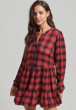 Superdry Jersey Dress - Red Check