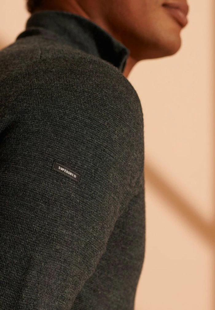 Superdry Fleece Jumper - Dark Charcoal Marl 4 Superdry Fleece Jumper - Dark Charcoal Marl - Image 4