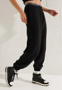 Superdry CODE ESSENTIAL - Tracksuit Bottoms - Black -Superdry Shop 79e5ba80b327473fb8f1aa6514151d14