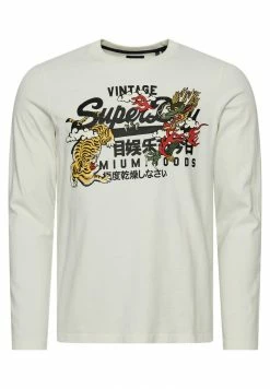Superdry VINTAGE LOGO NARRATIVE - Long Sleeved Top - Ecru -Superdry Shop 7a42196275354ab09cf0290598c32447