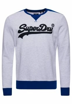 Superdry VINTAGE LOGO COLOUR BLOCK - Sweatshirt - Glacier Grey Marl -Superdry Shop 7a5469fdc10c427e8dbab19f23e603e1