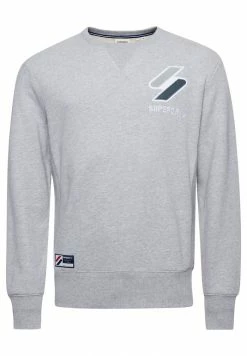 Superdry CODE LOGO APPLIQUE CREW - Sweatshirt - Grey Marl -Superdry Shop 7a6a61a1d34f4e579542d1b09a1c8346