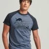Superdry SCRIPTED COLLEGE - Print T-shirt - Blue