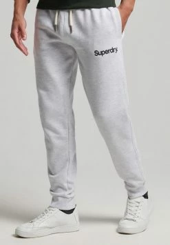 Superdry CORE LOGO GRAPHIC - Tracksuit Bottoms - Ice Marl