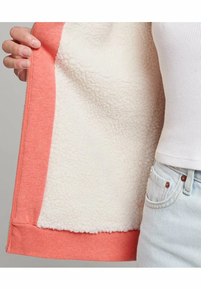 Superdry ESSENTIAL BORG - Zip-up Sweatshirt - La Coral Marl 4 Superdry ESSENTIAL BORG - Zip-up Sweatshirt - La Coral Marl - Image 4