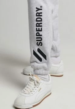 Superdry APPLIQUE LOGO JOGGERS - Tracksuit Bottoms - Cadet Grey Marl -Superdry Shop 7b73b2fd64514c058cc90093d3f59581