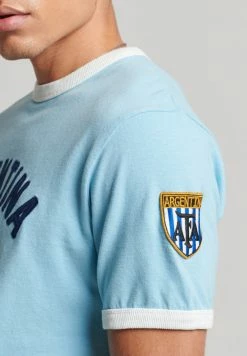 Superdry RINGER SLEEVE FOOTBALL ARGENTINA - Print T-shirt - Air Blue -Superdry Shop 7b8de67a8c5743f195f14ce9d1b500c5
