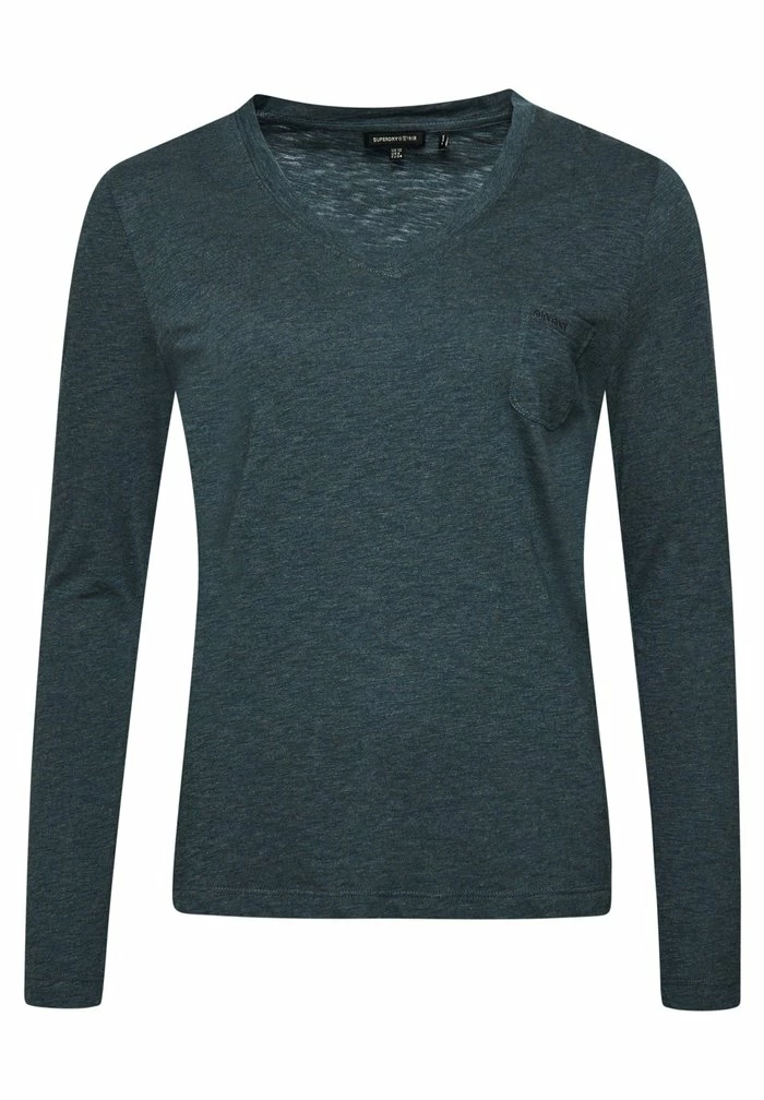 Superdry LONG SLEEVE POCKET - Long Sleeved Top - Blue 4 Superdry LONG SLEEVE POCKET - Long Sleeved Top - Blue - Image 4