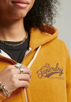 Superdry VINTAGE SCRIPT STYLE COLL - Zip-up Sweatshirt - Thrift Gold Mark -Superdry Shop 7bb20c5bfda2404aa7fad27b7210f6ee
