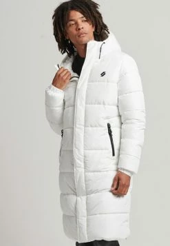 Superdry LOGO LONGLINE - Winter Coat - Optic -Superdry Shop 7c8be268639c4609ba80f63749aff341