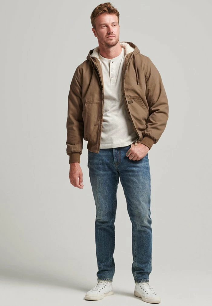 Superdry WORKWEAR - Zip-up Sweatshirt - Denim Co Tobacco 2 Superdry WORKWEAR - Zip-up Sweatshirt - Denim Co Tobacco - Image 2