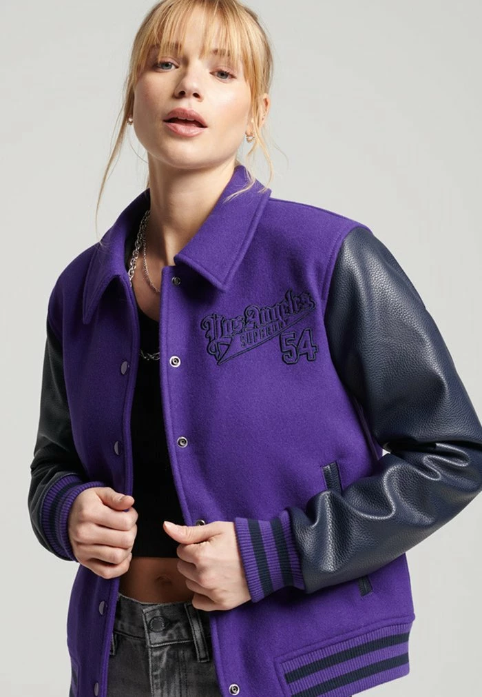 Superdry VINTAGE MIXED VARSITY - Light Jacket - Purple 4 Superdry VINTAGE MIXED VARSITY - Light Jacket - Purple - Image 4