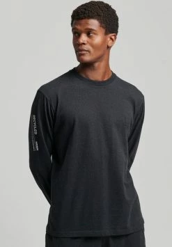 Superdry RECYLED LONG SLEEVE - Pyjama Top - Phantom Marl