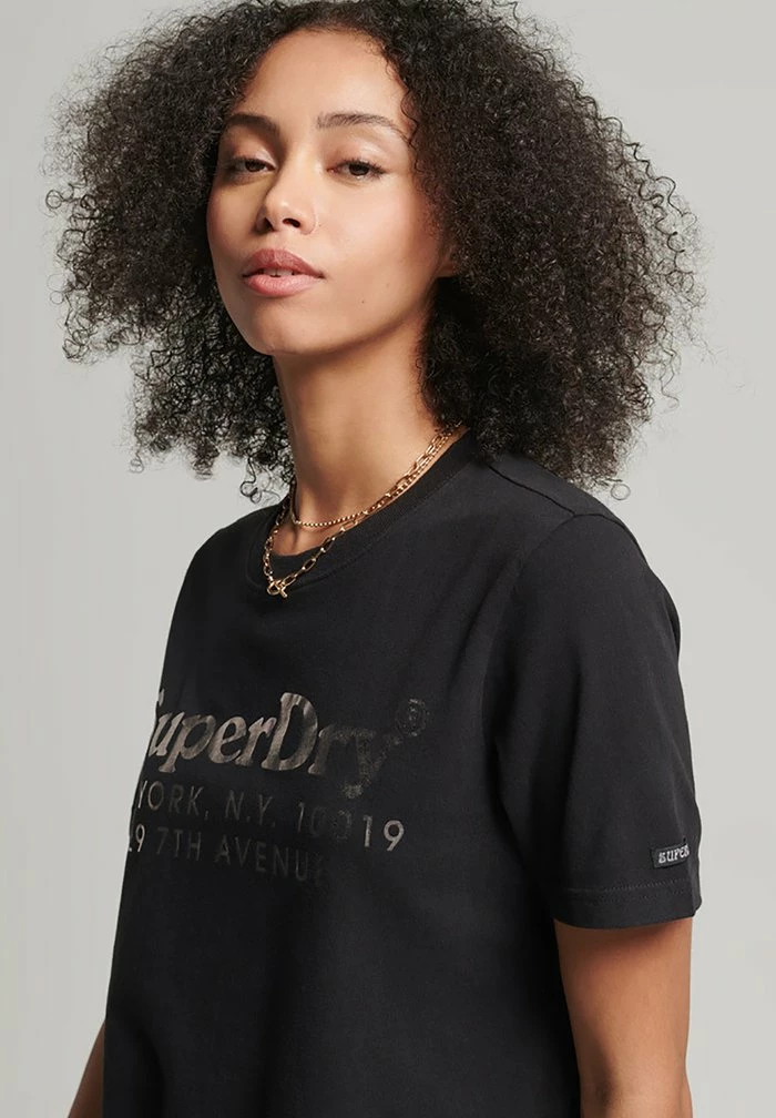 Superdry VINTAGE VENUE INTEREST - Print T-shirt - Black 1 Superdry VINTAGE VENUE INTEREST - Print T-shirt - Black