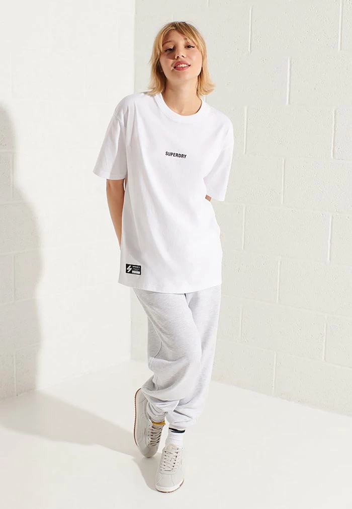 Superdry CODE MICRO - Basic T-shirt - Optic 1 Superdry CODE MICRO - Basic T-shirt - Optic