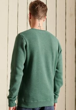Superdry VINTAGE LOGO CREW - Sweatshirt - Heritage Pine Green Marl -Superdry Shop 7e154e37c70a4bb79fca1929a2fee90a