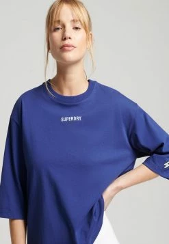 Superdry CODE MICRO LOGO - Print T-shirt - Twilight Navy