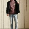 Superdry FIELD HALF ZIP - Sweatshirt - Rich Deep Burgundy Marl