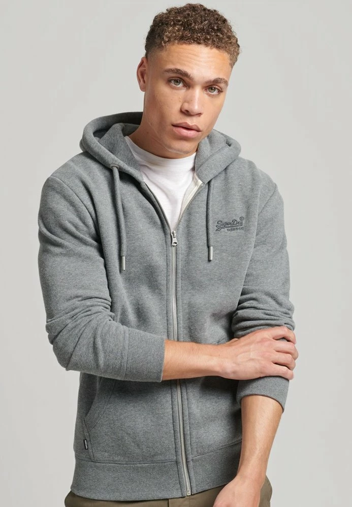 Superdry Zip-up Sweatshirt - Charcoal Grey Marl 1 Superdry Zip-up Sweatshirt - Charcoal Grey Marl