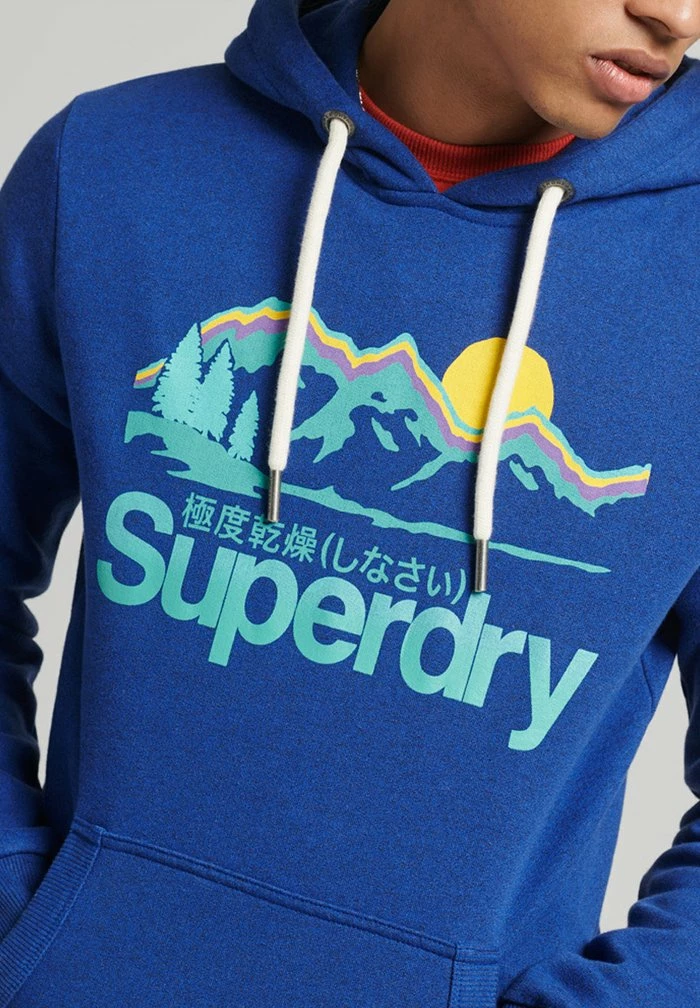 Superdry VINTAGE CORE LOGO - Hoodie - Bright Blue Grit 2 Superdry VINTAGE CORE LOGO - Hoodie - Bright Blue Grit - Image 2