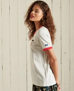 Superdry CORE LOGO AMERICAN CLASSICS RINGER - Print T-shirt - Oatmeal -Superdry Shop 7e9536439a6f4e4190891e8922fd7f90
