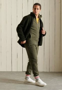 Superdry VINTAGE TRACK - Zip-up Sweatshirt - Olive Marl