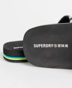 Superdry Pool Slides - Black Aop -Superdry Shop 7f8f6276b36042eb94e6693352b0b669