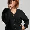 Superdry V NECK - Cardigan - Black