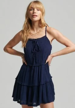 Superdry VINTAGE BRODERIE CAMI - Day Dress - Nautical Navy