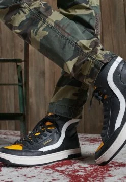 Superdry BASKET LUX - High-top Trainers - Black/mustard/white