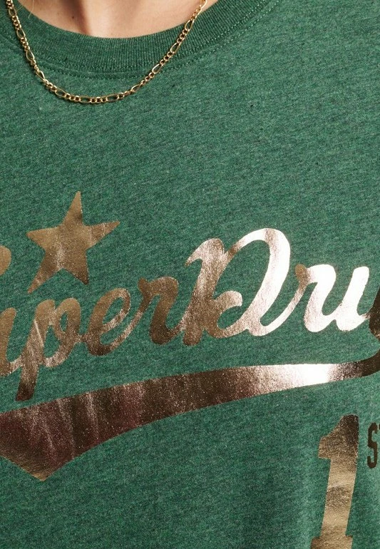 Superdry VINTAGE SCRIPT STYLE COLLEGE - Print T-shirt - Heritage Pine Green Marl 2 Superdry VINTAGE SCRIPT STYLE COLLEGE - Print T-shirt - Heritage Pine Green Marl - Image 2