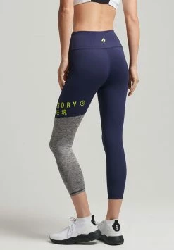Superdry TRAINING GRAPHIC - Leggings - Trousers - Rich Navy Grey Marl -Superdry Shop 81679fea6c874630b280266b1a7a15c5