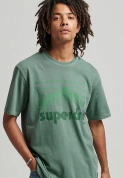 Superdry VINTAGE TERRAIN - Print T-shirt - Drius Green