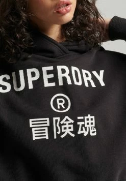 Superdry CROP BOX - Hoodie - Black -Superdry Shop 8215a647670d405c81ed4b462a1c5d53
