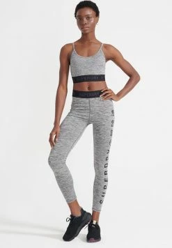 Superdry SPORT TRAINING ELASTIC - Leggings - Grey Marl